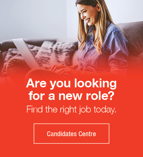 Candidates Centre - Woman looking at job ads on her laptop